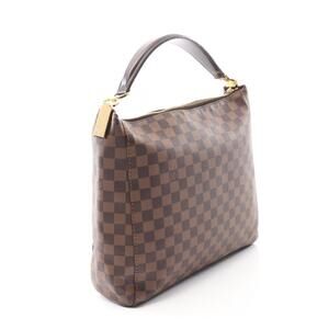 Louis Vuitton Port Perrot Shoulder Bag Canvas Leather Damier Brown
